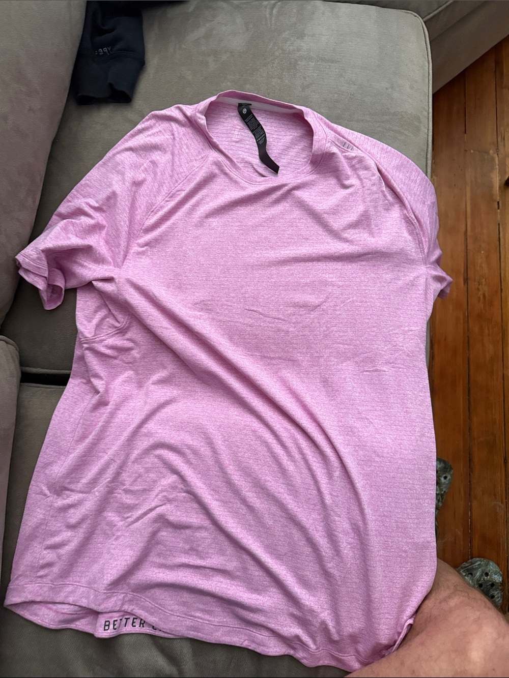 lululemon athletica Heather Pink Short Sleeve Crew